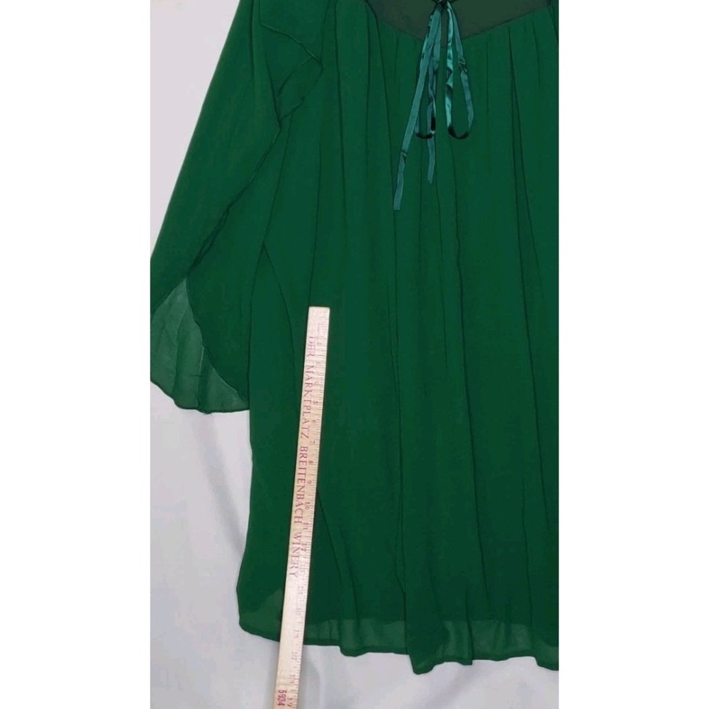 Fairycore Whimsigoth Dress 4XL Green Lace-Up Strappy Cold Shoulder‎ Renaissance - Picture 11 of 13